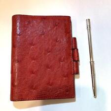 HERMES Agenda Notebook Cover Ostrich Red with Ballpoint pen picture