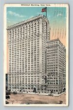 Historic Whitehall Building, Horse & Wagon, New York City c1918 Vintage Postcard picture