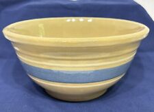 Vintage Yellow Ware Mixing Bowl 8” With Blue Ring picture