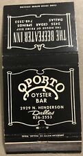 Vintage Front 30 Strike Matchbook Cover - Qporto Oyster Bar Dallas, TX picture