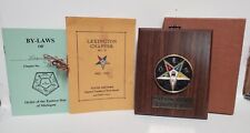 Vintage Masonic Eastern Star Wood Plague By laws 1952 meeting Lexington Michigan picture