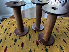 Vintage Textile Mill Spools Set Of 3 Lowell Ma picture