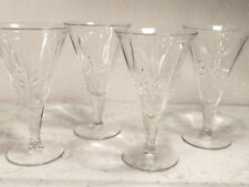 4 Vintage Clear Fostoria BAROQUE Water Goblets Fluted Footed Paneled Elegant  picture