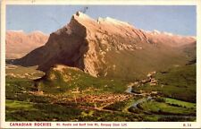 Canadian Rockies Mt Rundle Banff Canada Landscape Cancel WOB Postcard picture