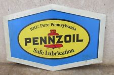 Vintage Pennzoil Motor Oil Sign Gas station dealer 100% Pennsylvania Lubrication picture