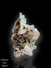 Aesthetic Water Etched Aquamarine On Feldspar With Mica Specimen Crystal picture