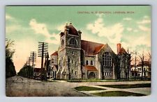 Lansing MI-Michigan, Central ME Church, Religion, Antique, Vintage Postcard picture