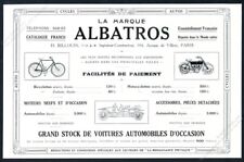 1910 Albatros motorcycle car bike bicycle art scarce French vintage print ad picture