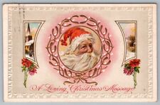 Postcard Santa Claus A Loving Christmas Message c1911 Embossed Vintage picture