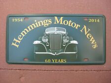 2014 Hemmings 60th Anniversary license plate picture