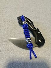 325 Paracord Knife Lanyard Shorty Electric Blue With Titanium Bead picture