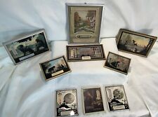 LOT of 9 Vintage Reverse Painted Glass Silhouettes from Various Mfg. Co. , MT picture