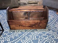 Vintage Wood Tool Box Handmade Caddy Garden Carpenter Farmhouse Primitive Rustic picture