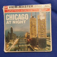 Gaf SEALED Vintage A559 Chicago at Night Illinois view-master 3 Reels Packet picture