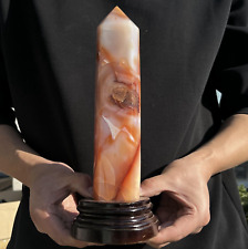 1330g Natural Red Agate Quartz Tower Point Obelisk Chalcedony Crystal Healing picture