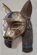 Bastet Mask Egyptian Cat Hanging Wall Art Sculpture Scarab Gorgeous Gold Design picture