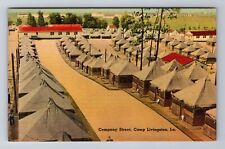 Camp Livingston LA-Louisiana, Company Street, Antique, Vintage Postcard picture