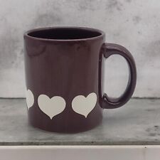 Waechtersbach Mug Chocolate Brown White Hearts Ceramic W. Germany Vintage Coffee picture
