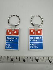 Vintage Domino’s Pizza Free Delivery Two Rubber Keychains Great Condition picture