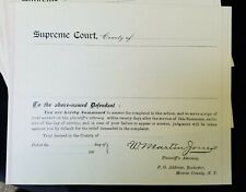 Lot Six Early 1900's Supreme Court Monroe County Rochester NY Summons Jones picture