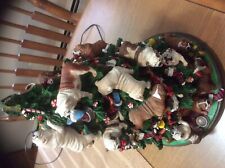 Retired Danbury Mint English Bulldog Lighted Christmas Tree Rare MUST READ picture