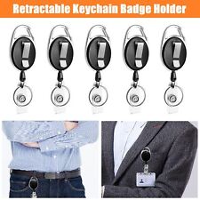 1~5PCS Retractable Badge Reel with Carabiner Belt Clip and Key Ring for ID Card picture