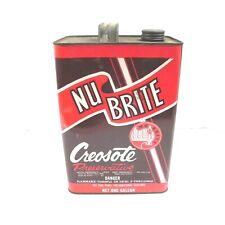 VINTAGE NU-BRITE CREOSOTE PRESERVATIVE 1 GALLON CAN EMPTY USED VTG RED CAN USED picture