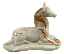 VTG Prone HORSE Tennessee Clay Signed MAX Swirl Art Pottery Equestrian 4x5
