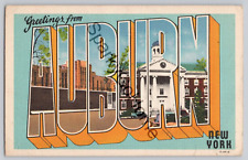 'GREETINGS FROM' POSTCARD 1940's Unused - Auburn New York picture