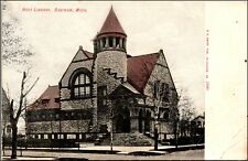 C.1901-07 Saginaw, MI. Hoyt Library Exterior Street View. BLDG. VTG Postcard picture