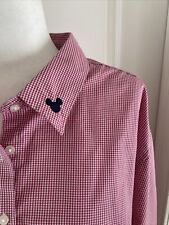 Vintage Disney Store Employee White W/Red&Blue Gingham Button Down Womans 3XL D2 picture