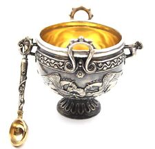 Ancient Rare Victorian Era Salt Shaker Savage Style Silver Plated Gilding picture