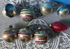 Vintage Christmas ornament lot of 8 Shiny Brite glass ornaments NEED TLC picture