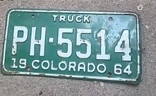 1964  Colorado Truck License Plate PH 5514 picture
