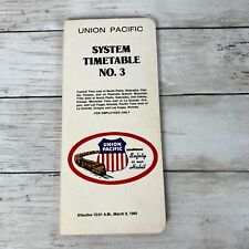 Union Pacific Railroad Co System Timetable #3 March 1980 Vintage Employee Guide picture