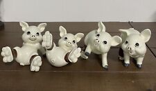Quon Quon Vintage Japanese Porcelain Pigs Figures Skating Pigs Set picture