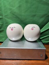 Vintage Handpainted Round Floral Design Salt and Pepper Shakers picture
