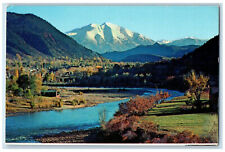 c1960's Mount Sopris and the Colorado River, Glenwood Springs CO Postcard picture