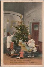 Vintage CHRISTMAS HOLD-TO-LIGHT Postcard SANTA CLAUS / Xmas Tree - 1907 Cancel picture