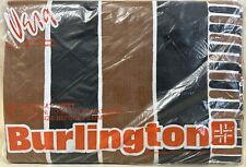 Burlington Vera Twin Flat Sheet - Black/Brown Lines Vintage - New NOS picture