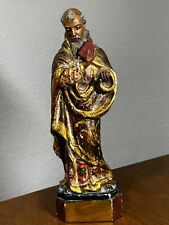 Antique 1800's Carved Wood Polychromed Religious Santos San Pedro Statue picture