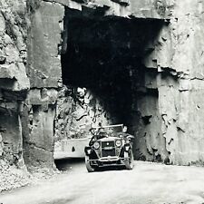 RPPC Vintage DOLOMITE MOUNTAINS, ITALY Postcard Driving in Rock Tunnel Unposted picture