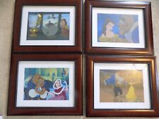 Set of (4) Disney  Beauty And The Beast Framed & Matted 8x11 Animation Prints picture