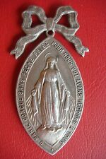 ANTIQUE FRANCE OUR LADY OF GRACE AND THE MIRACULOUS DEPOSE Holy MEDAL Pendant picture