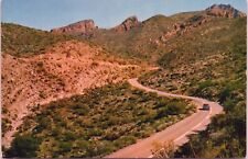 Car Driving On The Apache Trail, Arizona, on State Highway 88 - Postcard picture