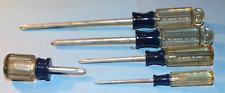 Vintage Lot of 5 Craftsman Phillips Screwdrivers Mechanic Tool picture