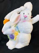 Easter Bunny Ceramic Candy Dish and plush  picture