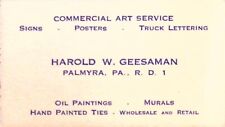 Palmyra PA Commercial Art Service Business Card Vintage picture