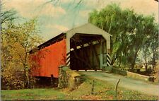 Postcard Denver Pennsylvania The Old Covered Bridge Penn. Dutch Country Vintage picture