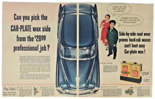 Vintage 1953 Johnson's CAR-PLATE Wax Newspaper Print Ad picture